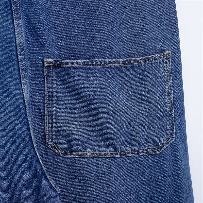 Long Denim Jumpsuit Factory - OEM Custom Fashion Wide-leg Pants Elegant Women's