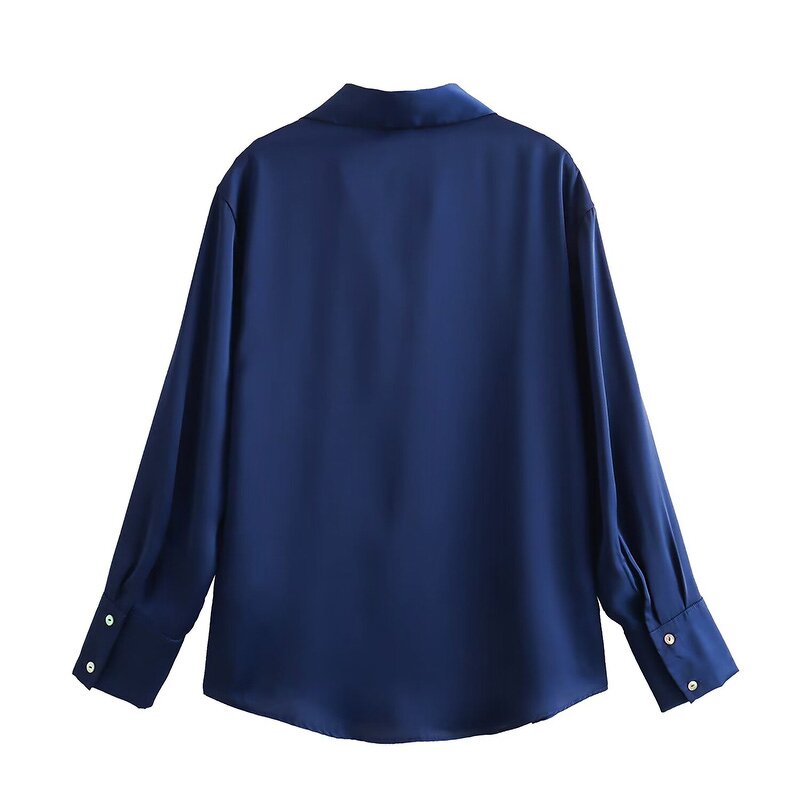 Multicolor Satin Shirt Factory - OEM Custom Vintage Button Up Women's Top