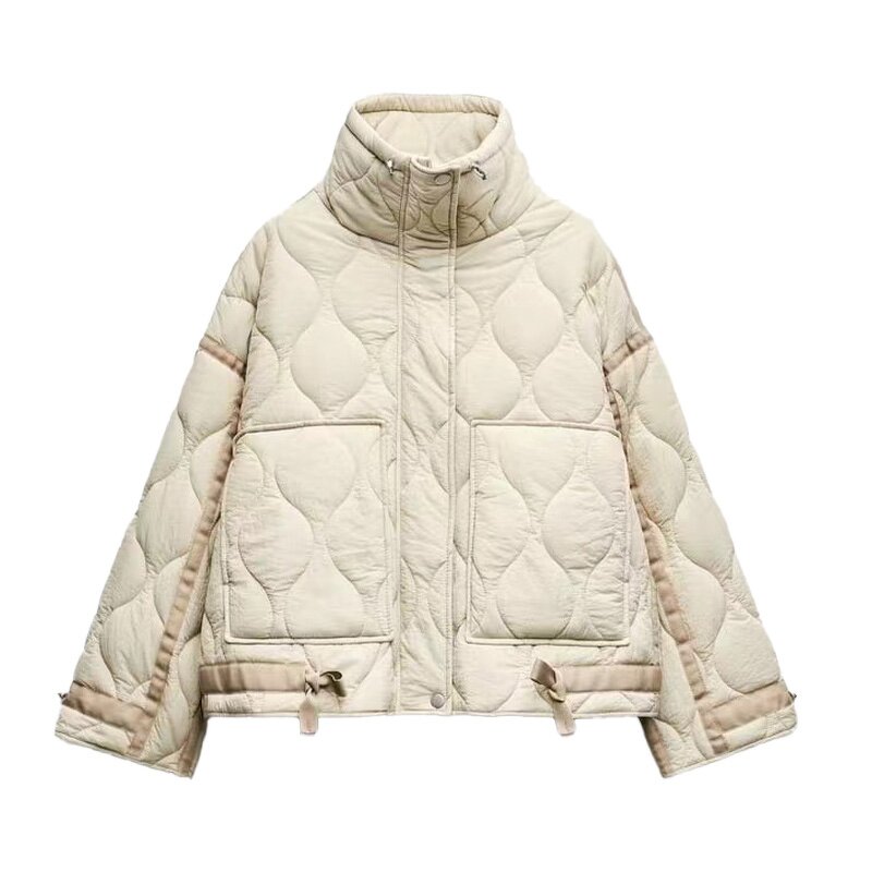 Stand Collar Pocket Decorated Jacket Factory - OEM Custom Winter Casual Long Sleeve