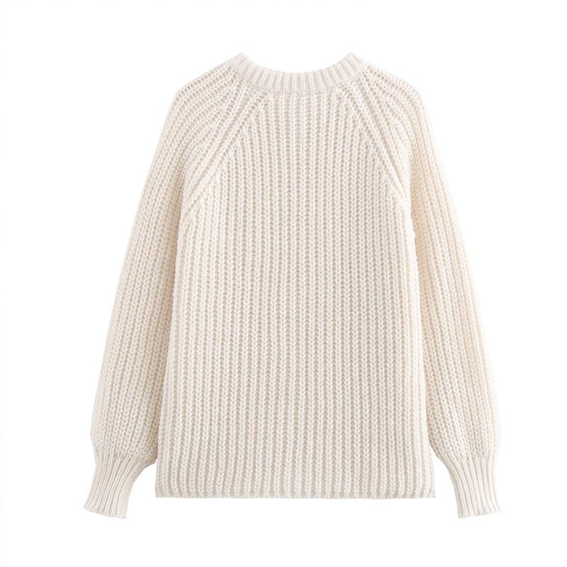 Knitted Loose Sweater Factory - OEM Custom Retro Round Neck Single-Breasted