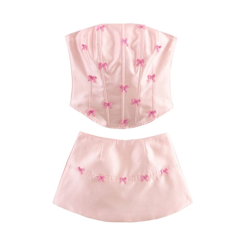 Tube Top and Mini Skirt Set Factory - OEM Custom Summer Sleeveless Trend Vest Top