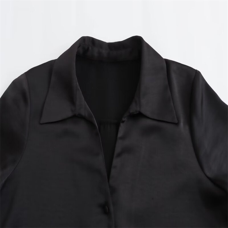 Multicolor Cropped Blouse Factory - OEM Custom Vintage Button Up Women's Top