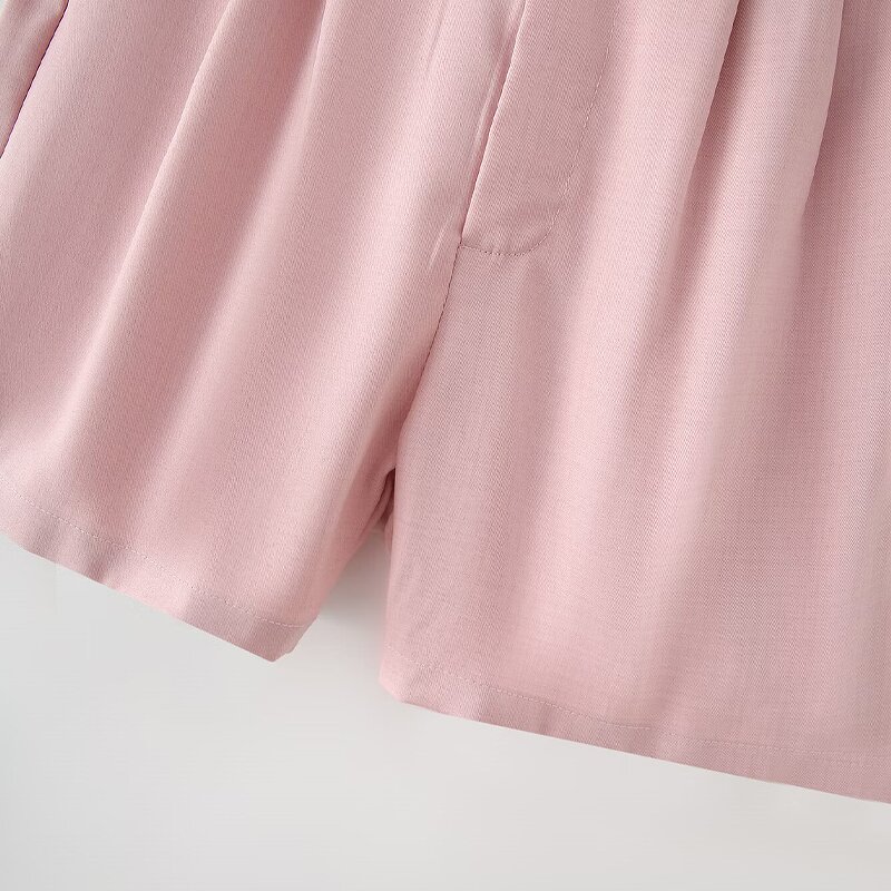 Suit Set Top and Shorts Factory - OEM Custom Spring Autumn Single-Breasted High-Waisted