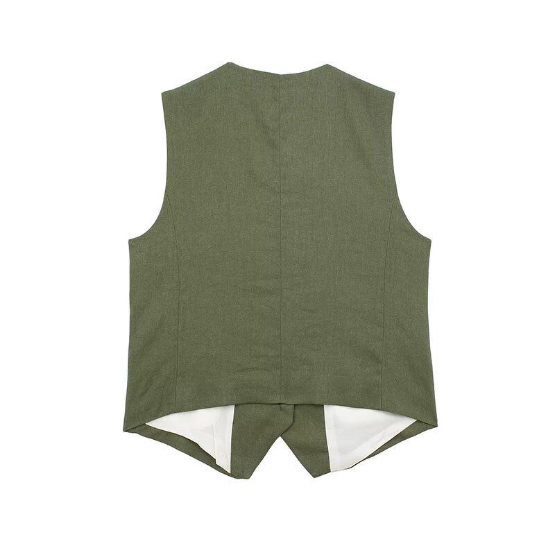 Linen Blend Tank Top Factory - OEM Custom Retro Sleeveless Female Top