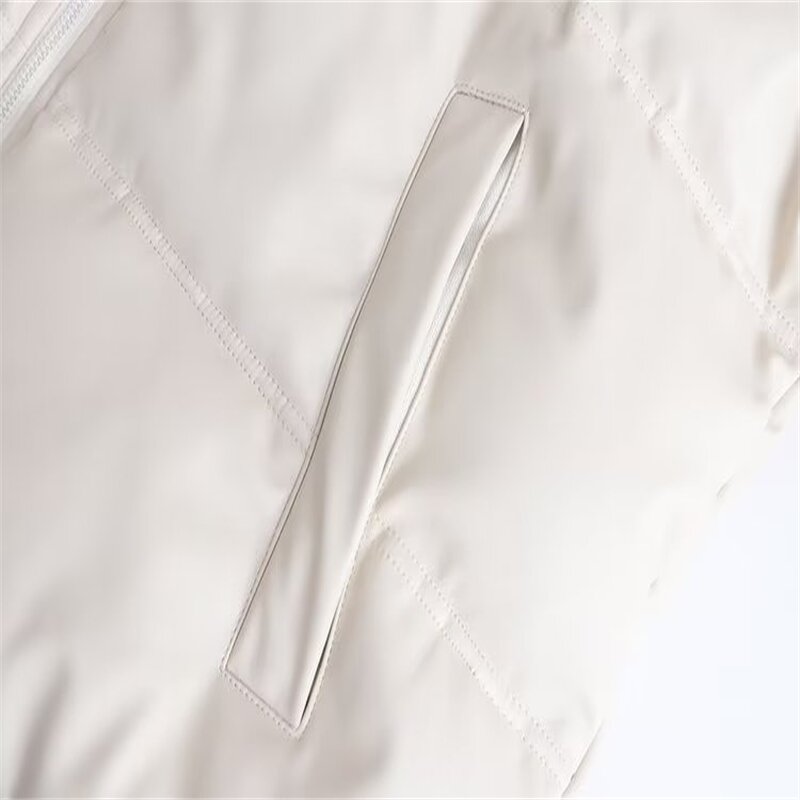 Faux Leather Hooded Cotton Coat Factory - OEM Custom Winter Long Sleeves Side Pocket