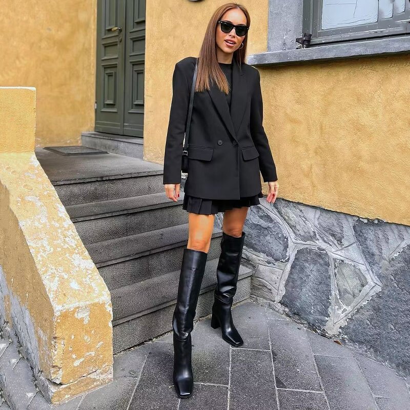 Multicolor Double Breasted Blazer Factory - OEM Custom Vintage Long Sleeve Top