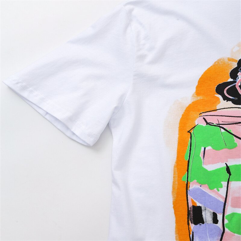 Character Print White T Shirt Factory - OEM Custom Vintage Crew Neck Tee
