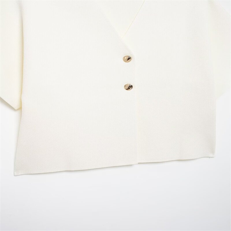 V-Neck Knit Sweater Top Factory - OEM Custom Summer Casual Elegant Streetwear