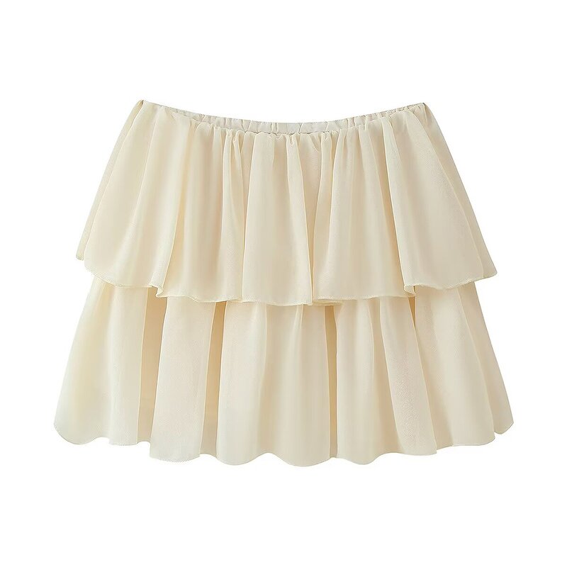 Ruffled Chiffon Shirt Skirt Two-piece Factory - OEM Custom Summer Short Shirt Mini