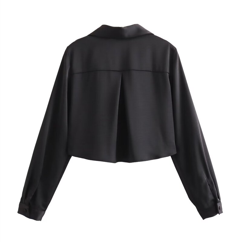 Multicolor Cropped Blouse Factory - OEM Custom Vintage Button Up Women's Top