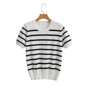 Retro Round Neck Striped Sweater Factory - OEM Custom American Autumn Casual Fashion