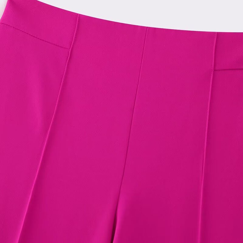 Vertical Straight Leg Pants Factory - OEM Custom Retro High Waist Zipper Fly