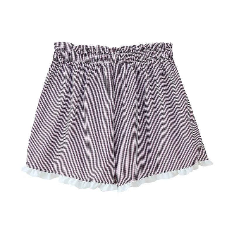 Plaid Shirt Shorts Set Factory - OEM Custom Summer Button Shirt Elastic Waist