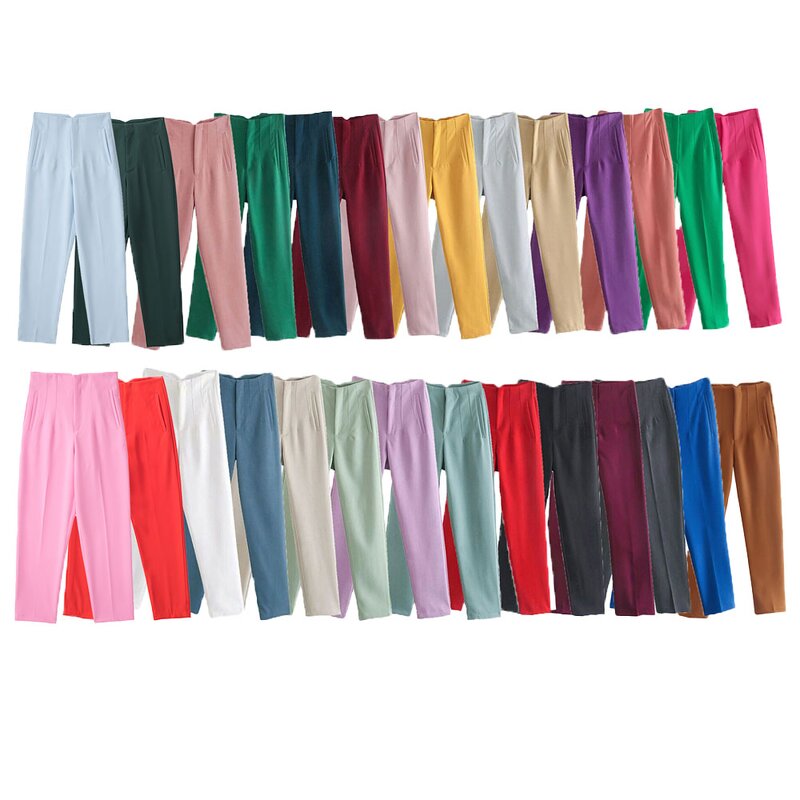 Women's Casual Pants Factory - OEM Custom European American Style Retro High Waist