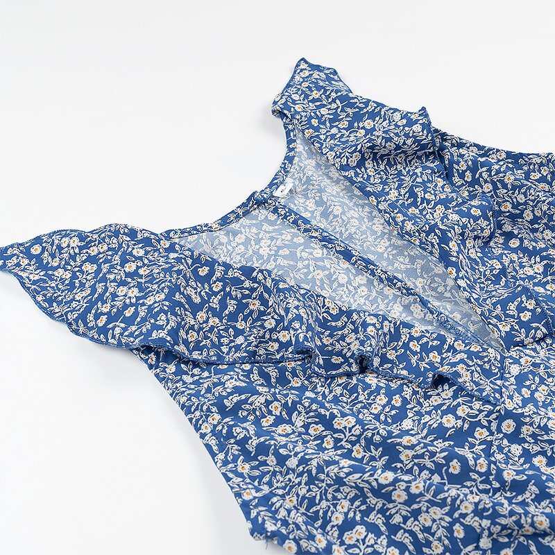 Sleeveless Printed Jumpsuit Factory - OEM Custom Retro Casual Sexy High Waist