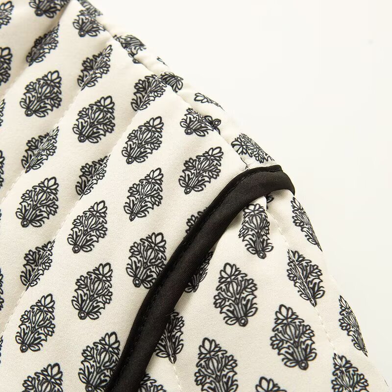 Flower Quilted Cotton Jacket Factory - OEM Custom Autumn Fashion Retro Long Sleeve