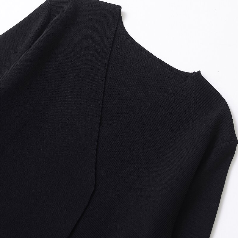 Belt With Shoulder Pads Sweater Factory - OEM Custom Retro V-neck Long-sleeved Female