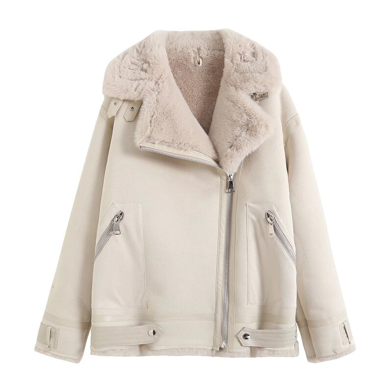 Faux Fur Reversible Jacket Factory - OEM Custom Thickened Warm Long Sleeve Coat