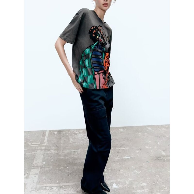 Character Print T Shirt Factory - OEM Custom Vintage Crew Neck Streetwear Tee