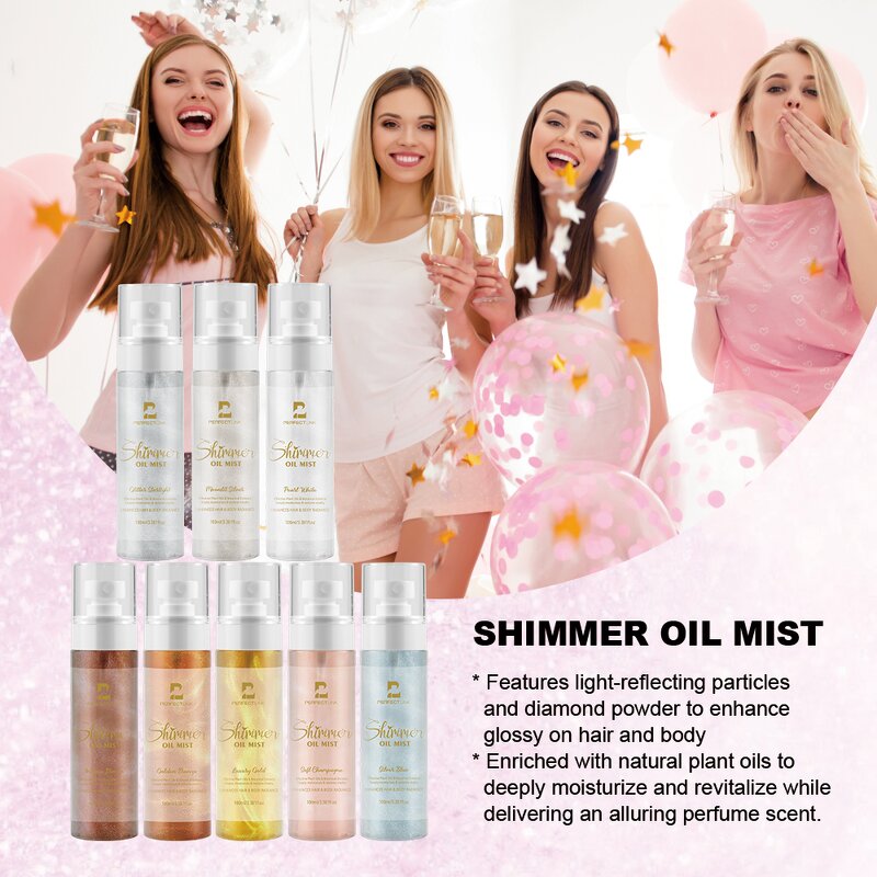 Hair Glitter Spray Manufacturer - Private Label Non-Greasy Shimmer Oil Mist