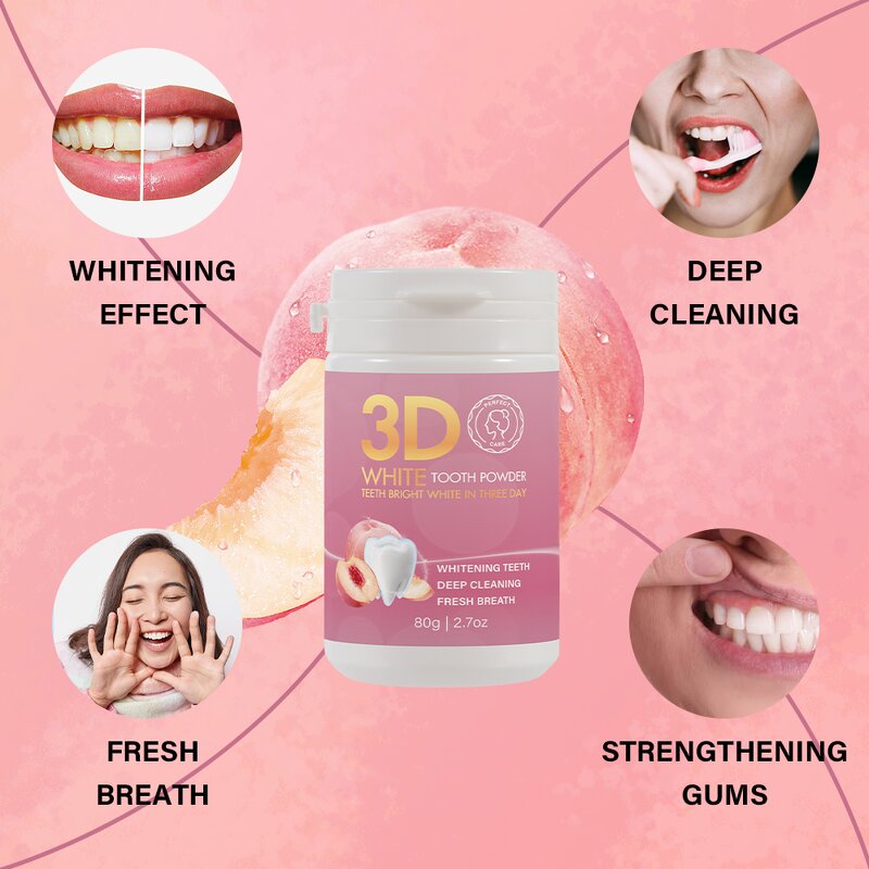Teeth Whitening Powder Manufacturer - Wholesale Herbal Peach Flavor 80g