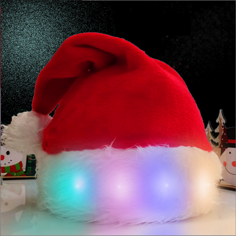 LED Santa Hat Factory - OEM Custom Logo 3D Embroidered Glowing Christmas Beanies for New Year Party