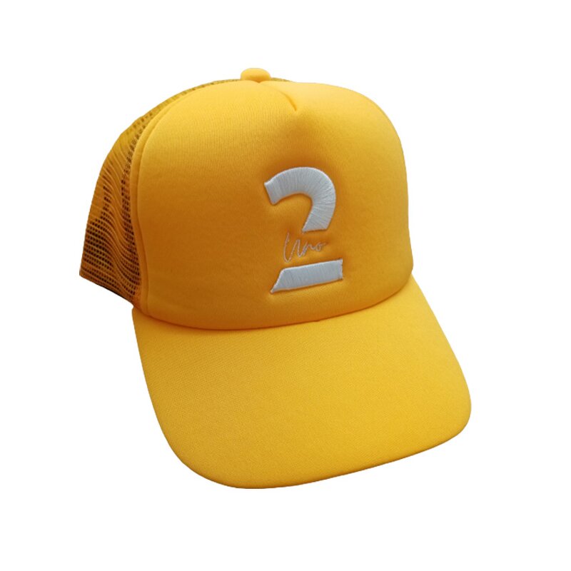 Promotional Tracker Hat Factory - OEM Wholesale Custom Yellow Foam Polyester 3D Embroidery