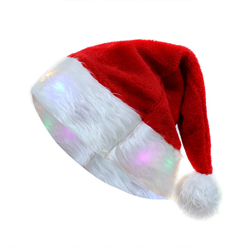 Velvet Santa Claus Hat Factory - OEM LED Lights for Adults Children 3D Embroidered Christmas