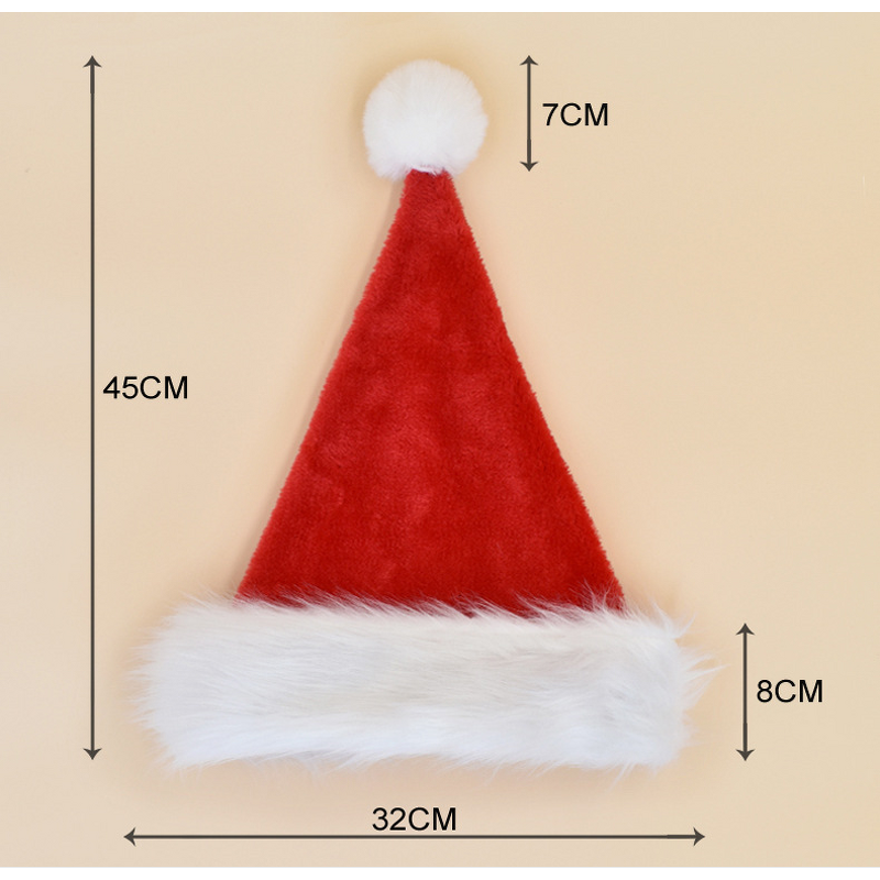 Christmas Cap Factory - OEM Ultra Soft Red Festival Party Decoration Classic Santa Claus Hat