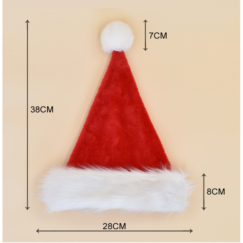 Christmas Cap Factory - OEM Ultra Soft Red Festival Party Decoration Classic Santa Claus Hat