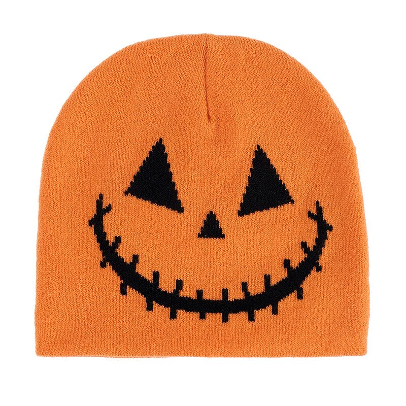 Embroidered Pumpkin Beanie Cap Factory - OEM Custom 100% Cotton Winter & Halloween Wear Headwear