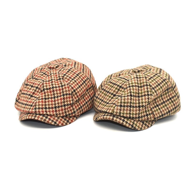 Houndstooth Beret Factory - OEM Hot Sale Unisex Octagonal Literary Youth Cap