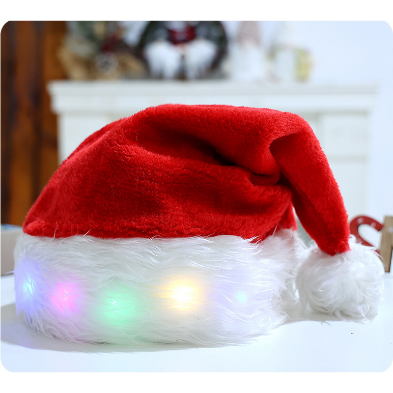 Velvet Santa Claus Hat Factory - OEM LED Lights for Adults Children 3D Embroidered Christmas