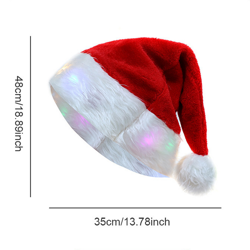 Velvet Santa Claus Hat Factory - OEM LED Lights for Adults Children 3D Embroidered Christmas