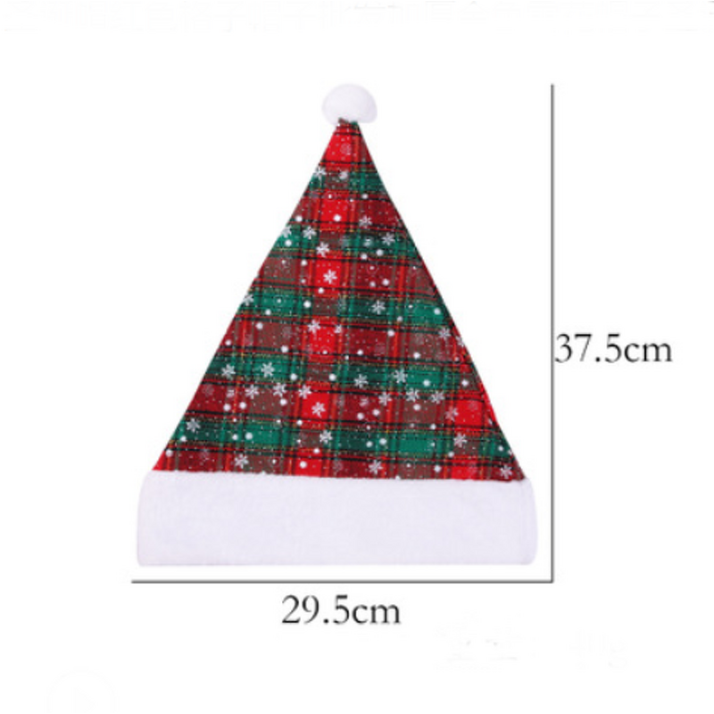 Classic Plush Red Santa Claus Hat Factory - OEM with 3D Embroidered Snowflake Winter Decoration