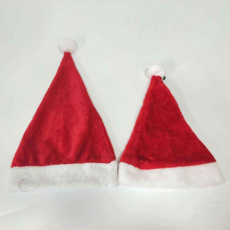 Classic Red Plush Santa Hat Factory - OEM for Adults and Children Cotton New Year Christmas Decoration