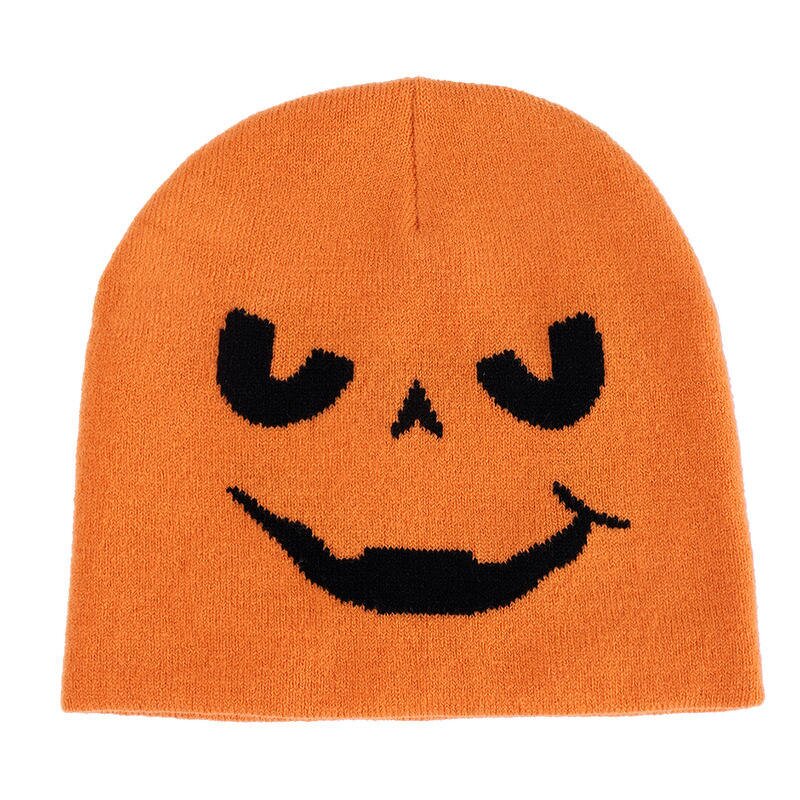 Winter Beanie Cap Factory - OEM Custom Logo Warm Jacquard Demon Ghost Hat Cute Outdoor Halloween