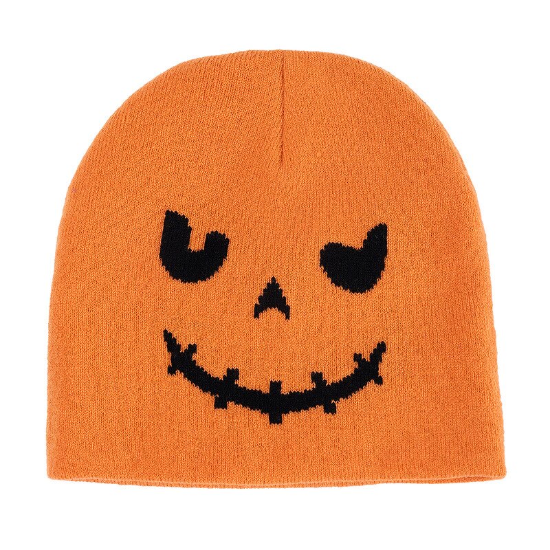 Embroidered Pumpkin Beanie Cap Factory - OEM Custom 100% Cotton Winter & Halloween Wear Headwear