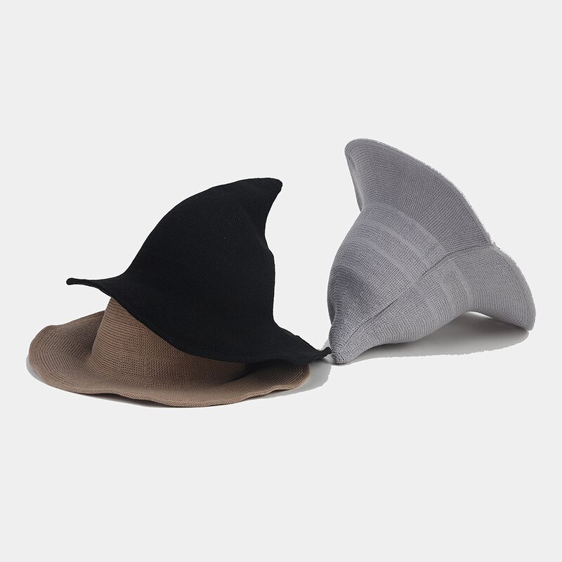 Witch Hat Factory - OEM Women's Foldable Modern Sharp Pointed Wool Felt Wide Brim Halloween