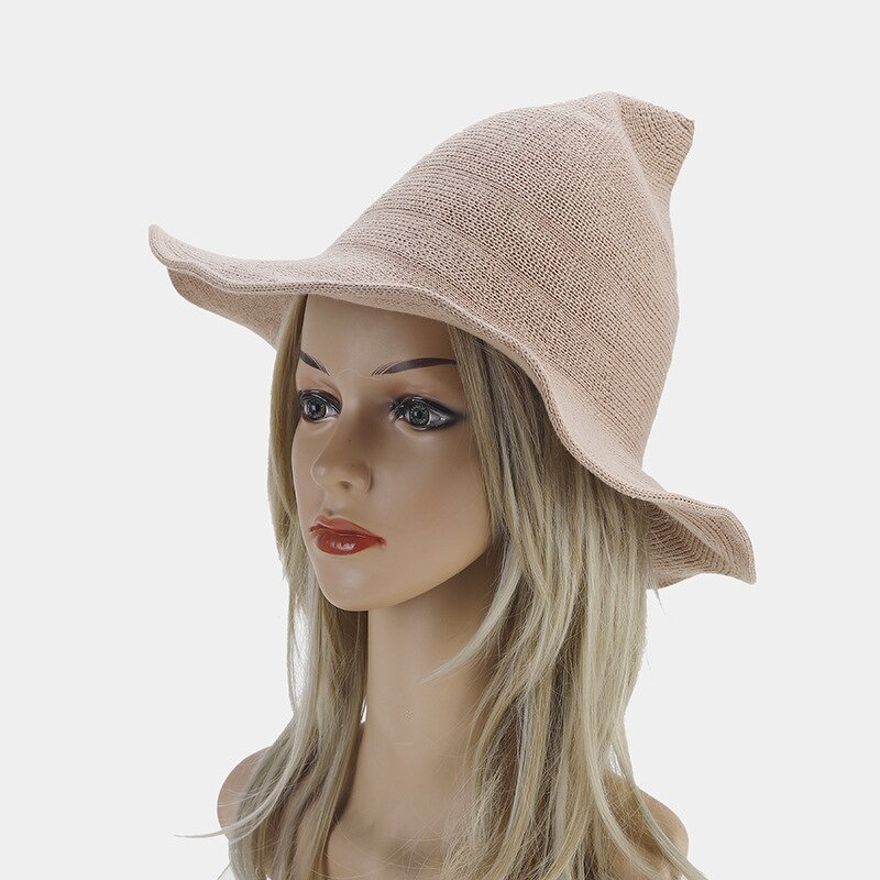 Witch Hat Factory - OEM Women's Foldable Modern Sharp Pointed Wool Felt Wide Brim Halloween
