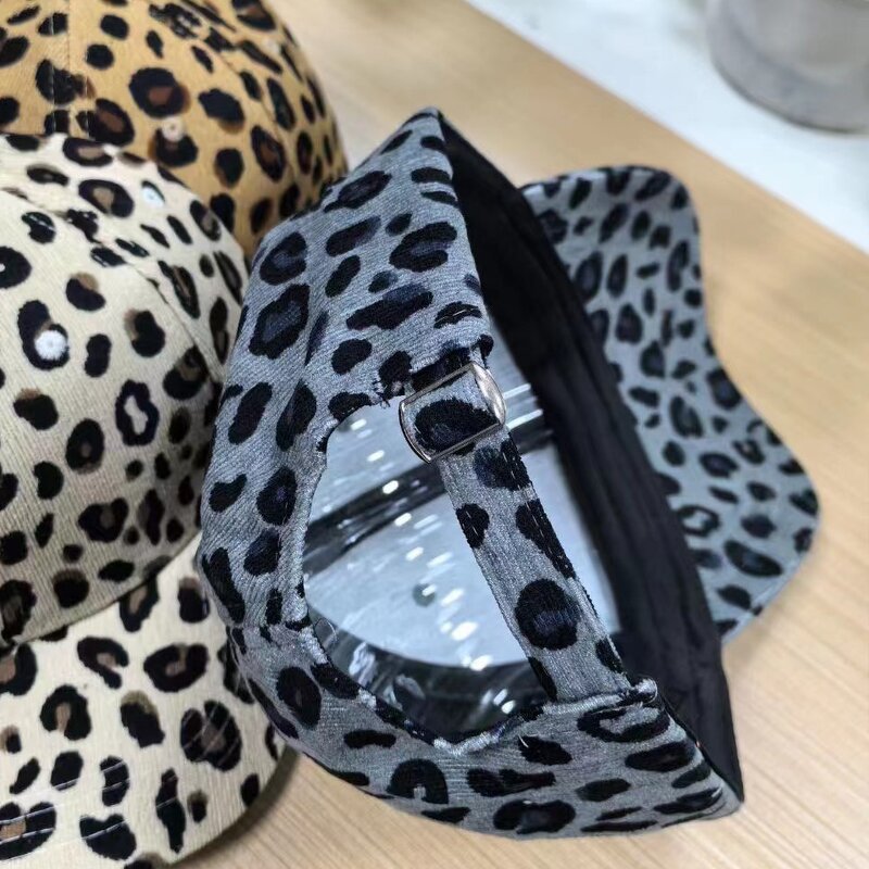 Corduroy Winter Hat Factory - OEM Hot Selling Unisex Leopard Print Outdoor Warm