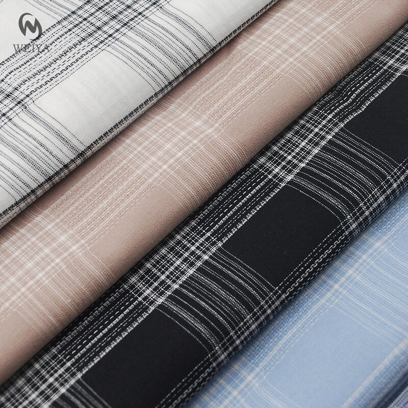 Checked Fabric Manufacturer - Wholesale TC Textured Dobby Check Shirting Fabric