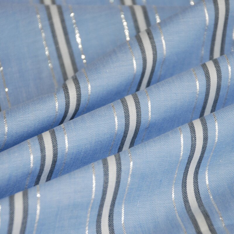 Lurex Fabric Manufacturer - Trendy Shiny Silver 100% Cotton Lurex Fabric
