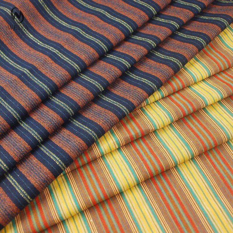 Jacquard Fabric Manufacturer - Custom Dobby Jacquard Orange Stripes Cotton Fabric