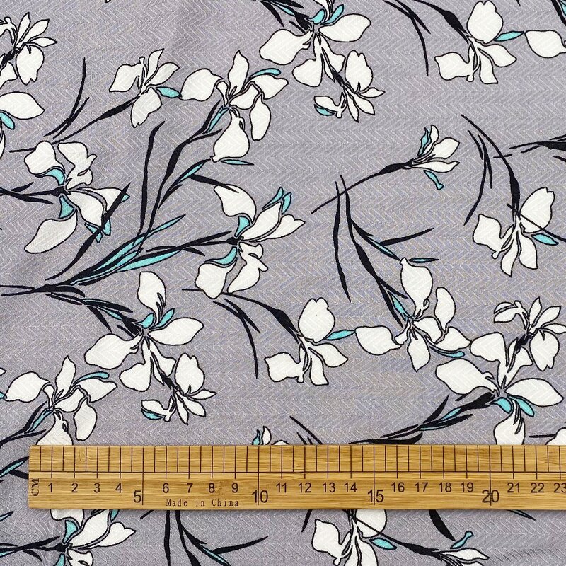 Herringbone Fabric Manufacturer - Custom Flower Printing Rayon Herringbone Fabric