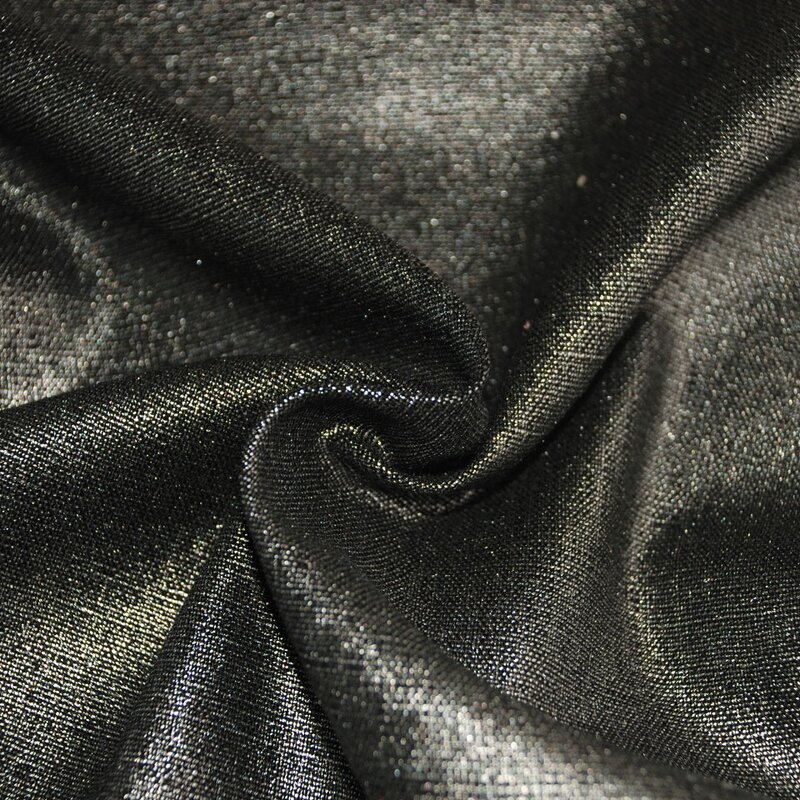 Metallic Fabric Manufacturer - Custom Glitter Gold Foil Print Viscose Linen
