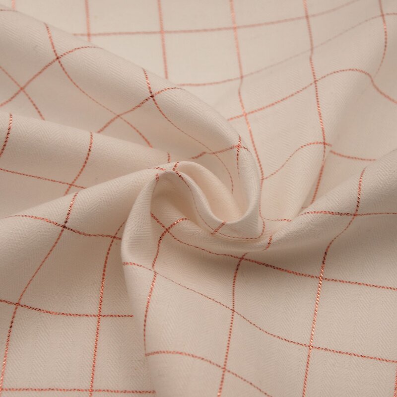 Lurex Fabric Manufacturer - Soft Check Plaid Rayon Lurex Crepe Fabric