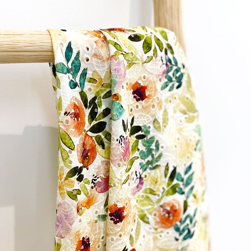 Lace Fabric Manufacturer - Custom Poplin Digital Printing Eyelet Lace Fabric