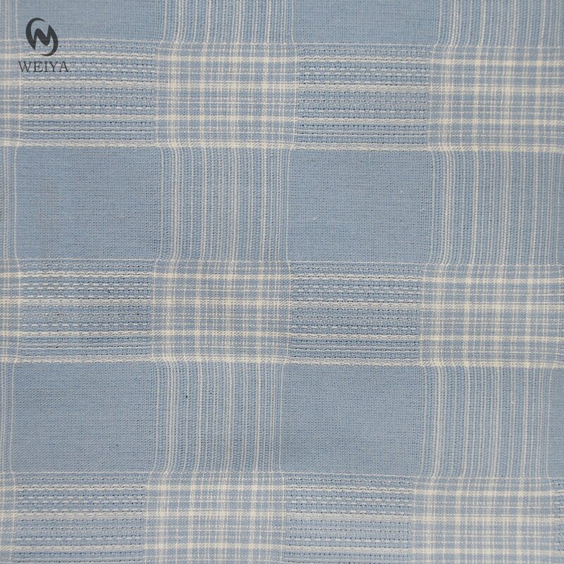 Checked Fabric Manufacturer - Wholesale TC Textured Dobby Check Shirting Fabric