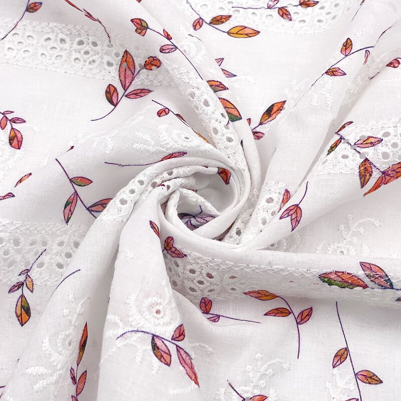 Lace Fabric Manufacturer - High Quality Hollow Out Floral Cotton Voile Fabric